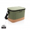 Two tone cooler bag with cork detail in Green