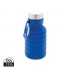 Leakproof collapsible silicone bottle with lid in Blue
