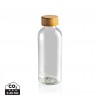 RCS RPET bottle with bamboo lid in Transparent