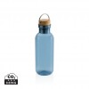 RCS RPET bottle with bamboo lid and handle in Blue