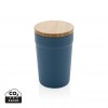 GRS certified recycled PP mug with bamboo lid in Blue