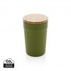 GRS certified recycled PP mug with bamboo lid in Green