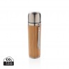 Bamboo vacuum travel flask in Brown