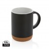 Ceramic mug with cork base 280ml in Black