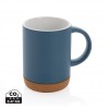 Ceramic mug with cork base 280ml in Blue