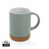 Ceramic mug with cork base 280ml in Green