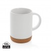 Ceramic mug with cork base 280ml in White