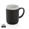 Ceramic mug with white rim in Black, White