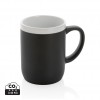 Ceramic mug with white rim 300ml in Black