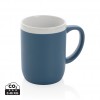 Ceramic mug with white rim in Blue, White