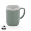 Ceramic mug with white rim in Green, White