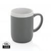 Ceramic mug with white rim 300ml in Grey