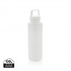 RCS certified recycled PP water bottle with handle in White