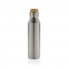 Gaia RCS certified recycled stainless steel vacuum bottle in Silver