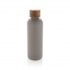 Wood RCS certified recycled stainless steel vacuum bottle in Grey