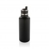 Hydro RCS recycled stainless steel vacuum bottle with spout in Black
