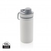 Vacuum stainless steel bottle with sports lid 550ml in White, Grey