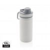 Vacuum stainless steel bottle with sports lid 550ml in White