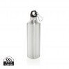 XL aluminium waterbottle with carabiner in Silver, Black