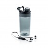 Leakproof bottle with wireless earbuds in Anthracite, Black
