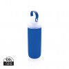 Glass water bottle with silicone sleeve in Blue