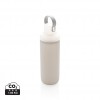 Glass water bottle with silicone sleeve in Grey