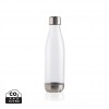 Leakproof water bottle with stainless steel lid in Transparent