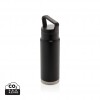 Leakproof vacuum on-the-go bottle with handle in Black