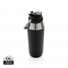 Vacuum stainless steel dual function lid bottle 1L in Black