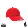 Impact 6 panel 190gr Recycled cotton cap with AWARE™ tracer in Red
