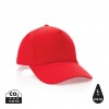 Impact 5 panel 190gr Recycled cotton cap with AWARE™ tracer in Red