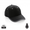 Impact AWARE™ Brushed rcotton 6 panel contrast cap 280gr in Black