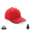 Impact AWARE™ Brushed rcotton 6 panel contrast cap 280gr in Red