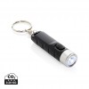 Globix RCS recycled plastic USB re-chargeable keychain torch in Black