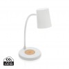 Zenara RCS recycled plastic and cork 15W wireless desk lamp in White