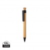 Bamboo pen with wheatstraw clip in Black