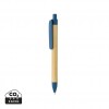 Write responsible recycled paper barrel pen in Blue