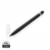 Aluminum inkless pen with eraser in Black