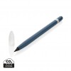 Aluminum inkless pen with eraser in Blue