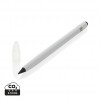 Aluminum inkless pen with eraser in White