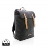 Canvas laptop backpack PVC free in Black