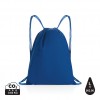 Impact AWARE™ recycled cotton drawstring backpack 145g in Blue