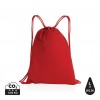 Impact AWARE™ recycled cotton drawstring backpack 145g in Red