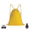 Impact AWARE™ recycled cotton drawstring backpack 145g in Yellow