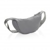 Crescent AWARE™ RPET half moon sling bag in Silver Grey