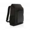 Pedro AWARE™ RPET deluxe backpack with 5W solar panel in Black