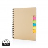 A5 Kraft spiral notebook with sticky notes in Khaki