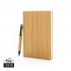 A5 Bamboo notebook & pen set in Brown