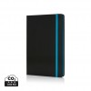 Deluxe hardcover A5 notebook with coloured side in Blue, Black