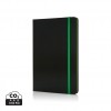 Deluxe hardcover A5 notebook with coloured side in Green, Black